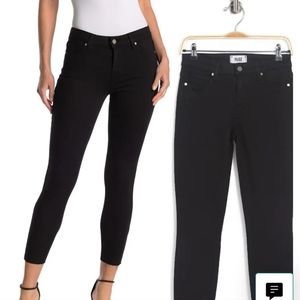 Black Paige Verdugo Crop Jeans Raw Hem Size 27
